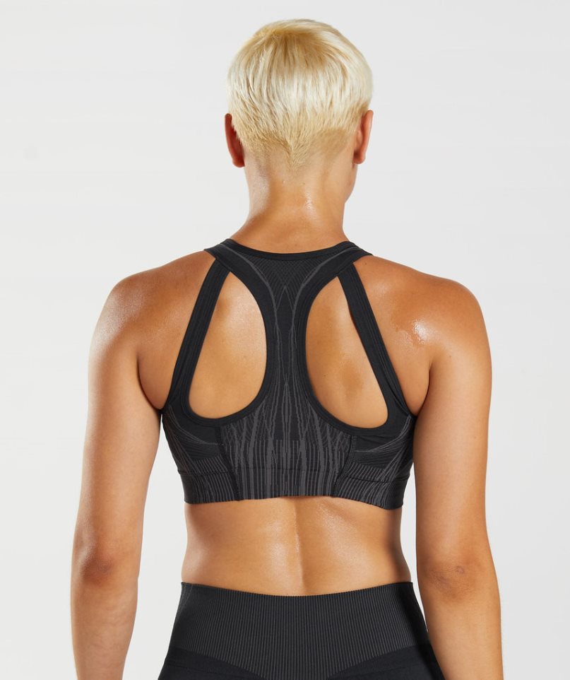 Staniki Sportowe Gymshark Apex Seamless Damskie Czarne | PL 634MLS